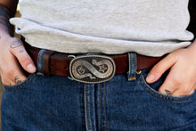 Load image into Gallery viewer, Serpent Belt Buckle| .925 Sterling silver|Hand Engraved