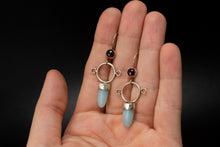 Load image into Gallery viewer, Aphrodite Earrings| .925 Silver| Garnet & Amazonite