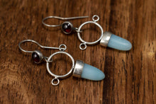 Load image into Gallery viewer, Aphrodite Earrings| .925 Silver| Garnet & Amazonite