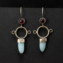 Load image into Gallery viewer, Aphrodite Earrings| .925 Silver| Garnet & Amazonite