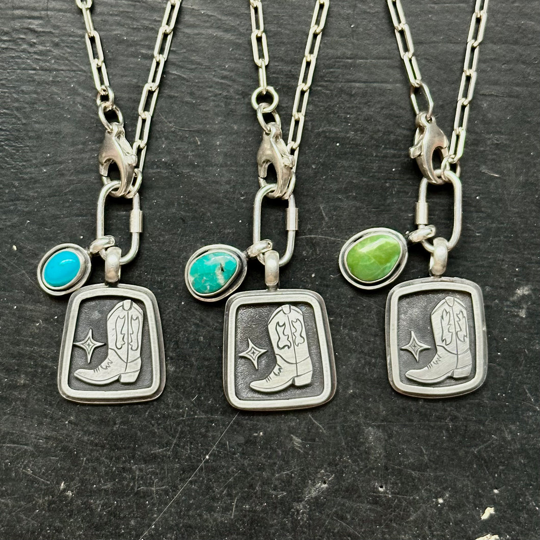 Cowboy Boot Carabiner Necklaces