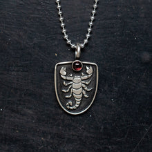 Load image into Gallery viewer, Scorpion Symbols Necklace | Garnet | .925 sterling silver|
