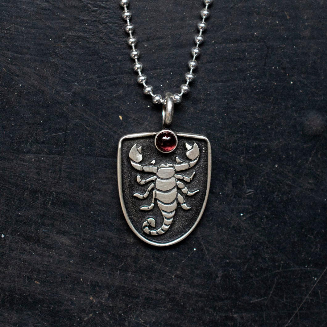 Scorpion Symbols Necklace | Garnet | .925 sterling silver|