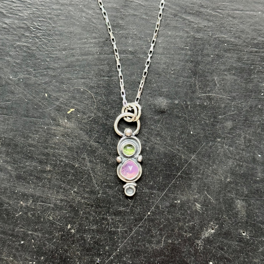 Irene| Opalized Kashmir Sapphire & Peridot