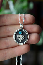 Load image into Gallery viewer, Monstera Necklace | Kingman Turquoise | .925 Sterling Silver
