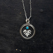 Load image into Gallery viewer, Monstera Necklace | Kingman Turquoise | .925 Sterling Silver
