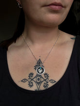 Load image into Gallery viewer, Monstera Necklace | Kingman Turquoise | .925 Sterling Silver
