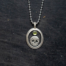 Load image into Gallery viewer, Momento Mori Necklace| .925 Sterling Silver | Peridot
