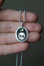 Load image into Gallery viewer, Momento Mori Necklace| .925 Sterling Silver | Peridot
